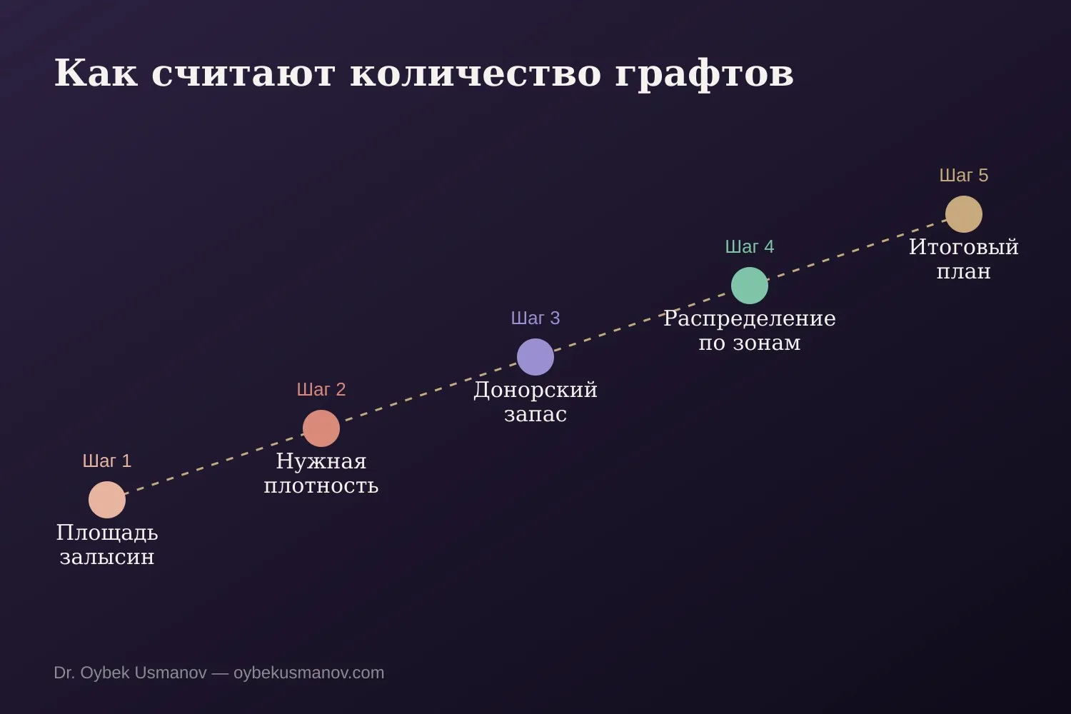 Схема расчёта количества графтов